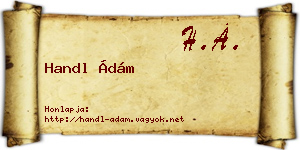 Handl Ádám névjegykártya